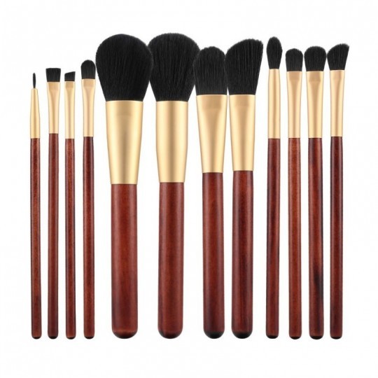MIMO set of 12 make-up brushes, Brown