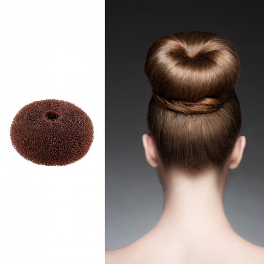 LUSSONI by Tools For Beauty, Hair Bun Ring, Brown, Ø 90 mm - Trena USA
