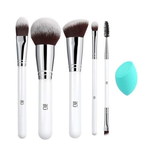 ilū Everyday Essentials 6 Pieces Makeup Brush Set With Makeup Sponge