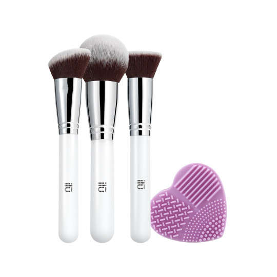 ilū Must Have 4 Pieces Makeup Brush Set With Makeup Brush Cleaner