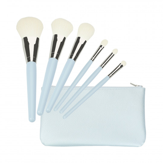 MIMO by Tools For Beauty, 6 Pcs Makeup Brush Set, Blue