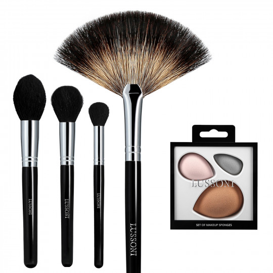 LUSSONI Classy Girl 5 Pcs Professional Makeup Brush Set 