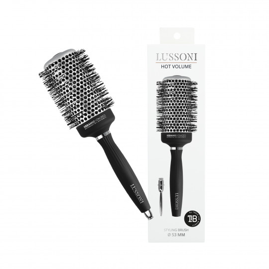 LUSSONI Hot Volume Styling Brush with Waved Bristles, Ø 53 mm