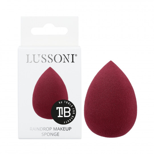 LUSSONI Raindrop Makeup Sponge, Burgundy