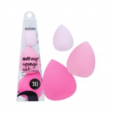 MIMO Makeup sponge set, 3 pcs, Shades of pink