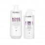GOLDWELL Dualsenses Blondes & Highlights Anti-Yellow Shampoo 1000ml + 60 SEC Treatment 500ml Set 