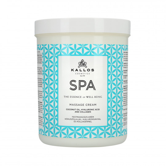 Kallos Spa Coconut Oil Hyaluronic Acid and Collagen Massage Cream 1000 ml 