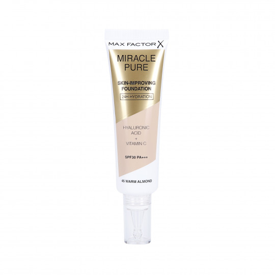 MAX FACTOR MIRACLE PURE SKIN Foundation improving the condition of the skin 45 Warm Almond 30ml